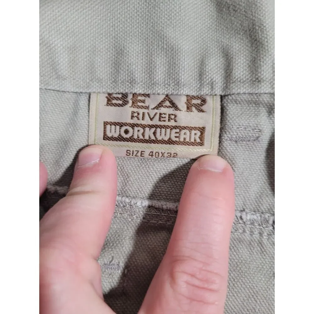 Bear River Workwear Carpenter‎ Pants Size 40x32 Beige Double Knee Utility